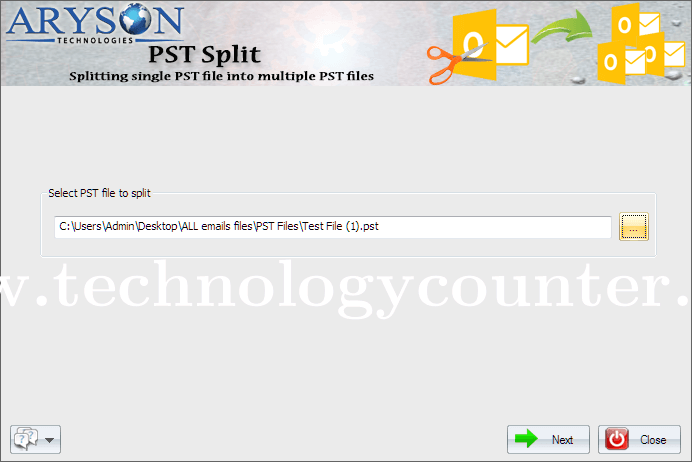 Aryson Split PST Screenshots